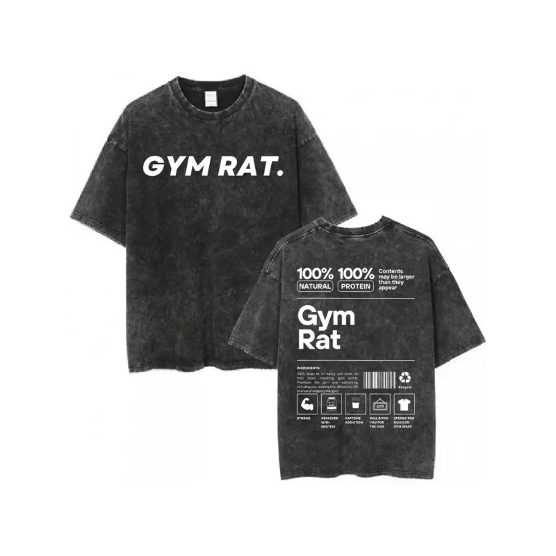 Vintage Gym Rat T-Shirt Loose  - Acid Wash Vintage Graphic T Shirt review and price