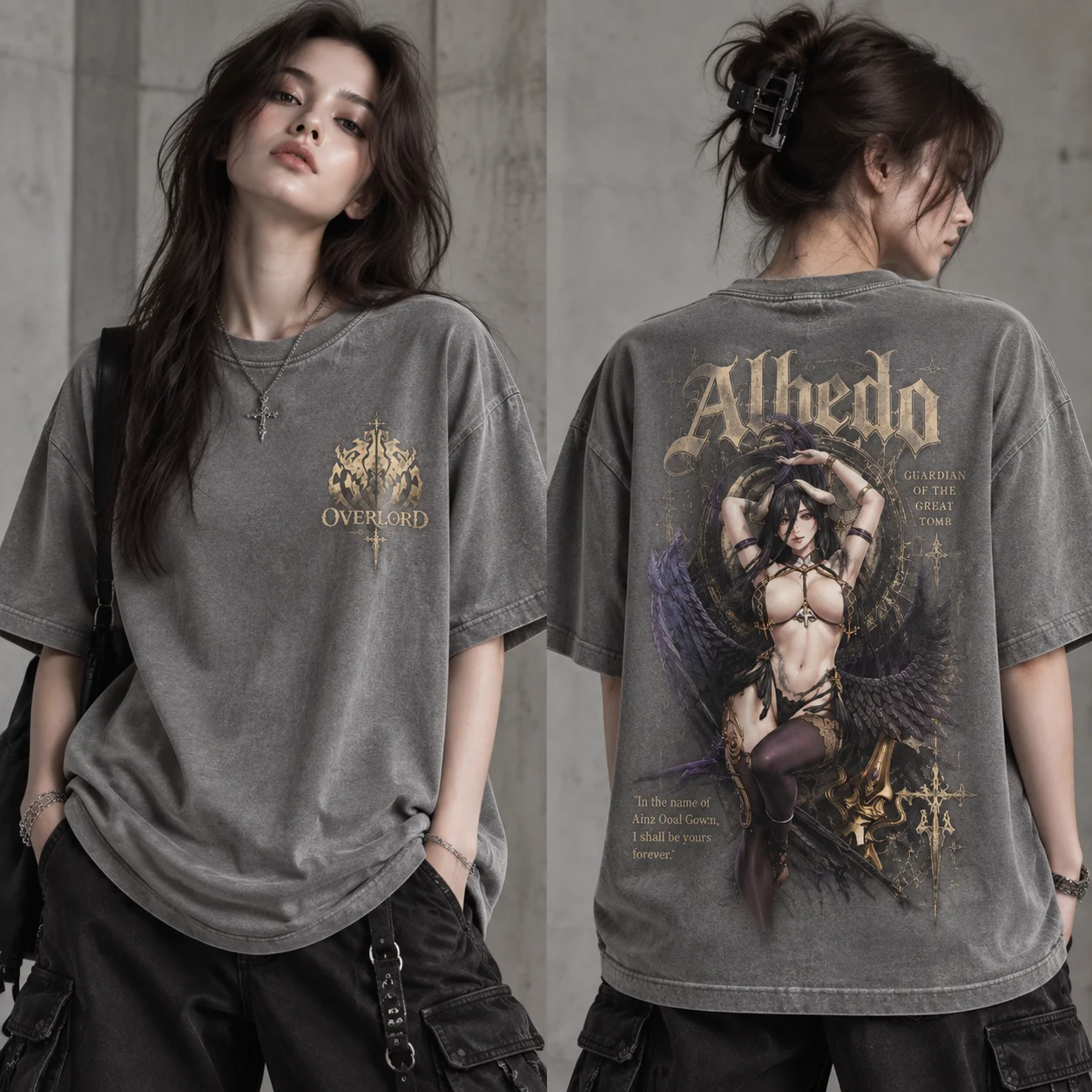 Albedo Overlord Graphic Tee, D - Acid Wash Vintage Graphic T Shirt review and price